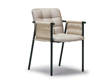 SQUAREZ - Fabric and metal garden chair with armrests by Papell Design - view 2